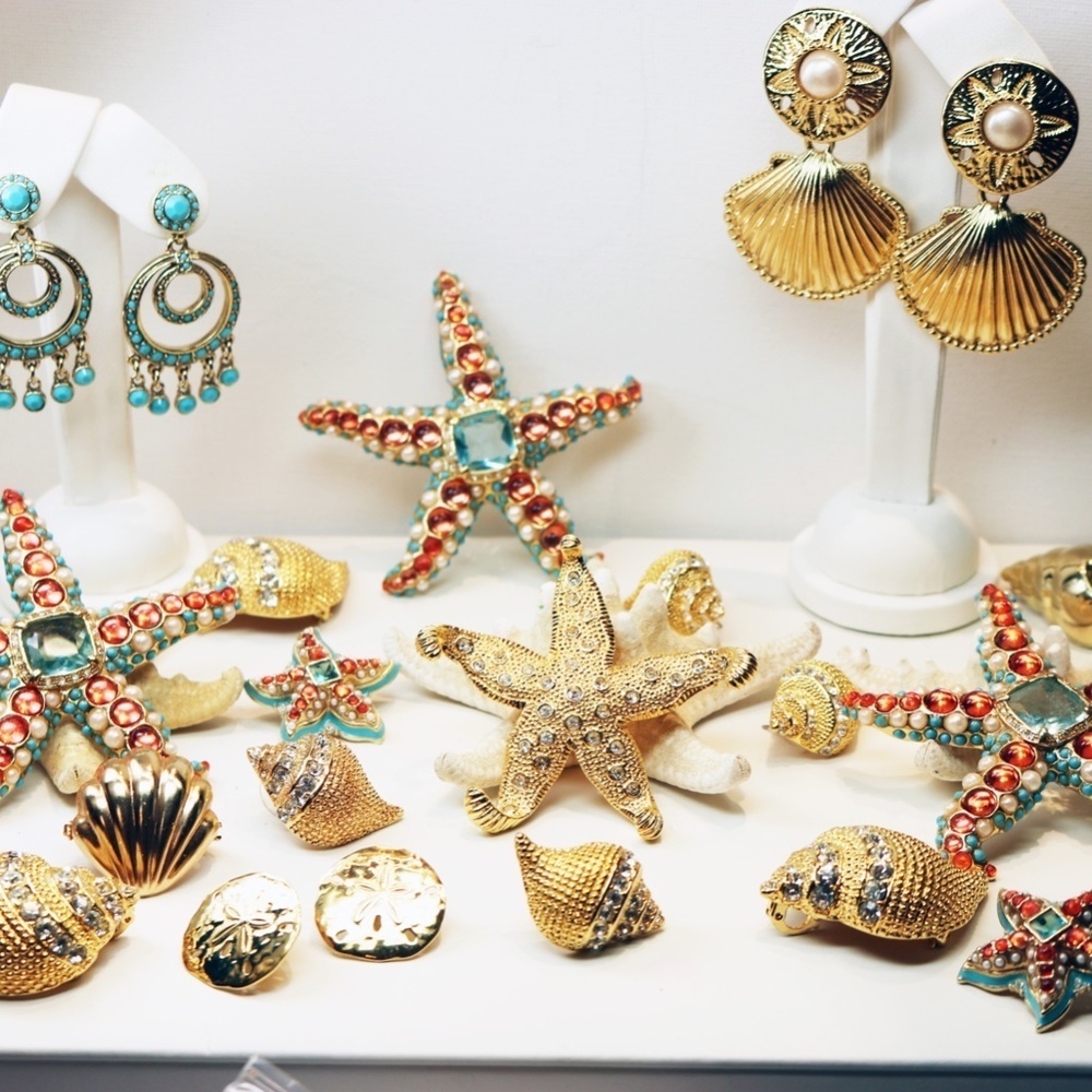 Vintage KJL Starfish Brooch & Earring Jewelry Set - Picture 6 of 12